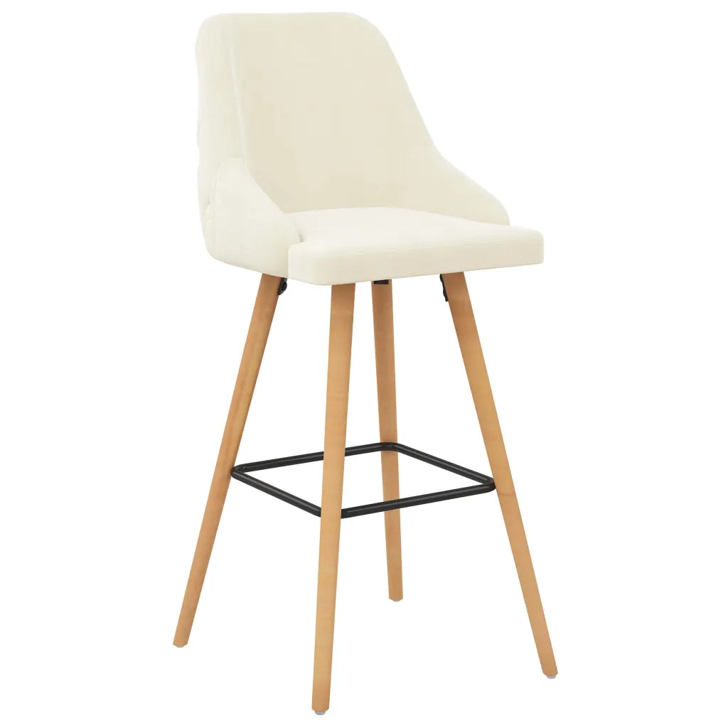 Sedie da Bar 2 pz Crema in Velluto cod mxl 74220