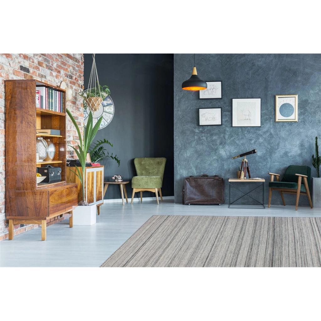 Tappeto Phoenix 200 in lana grigio antracite