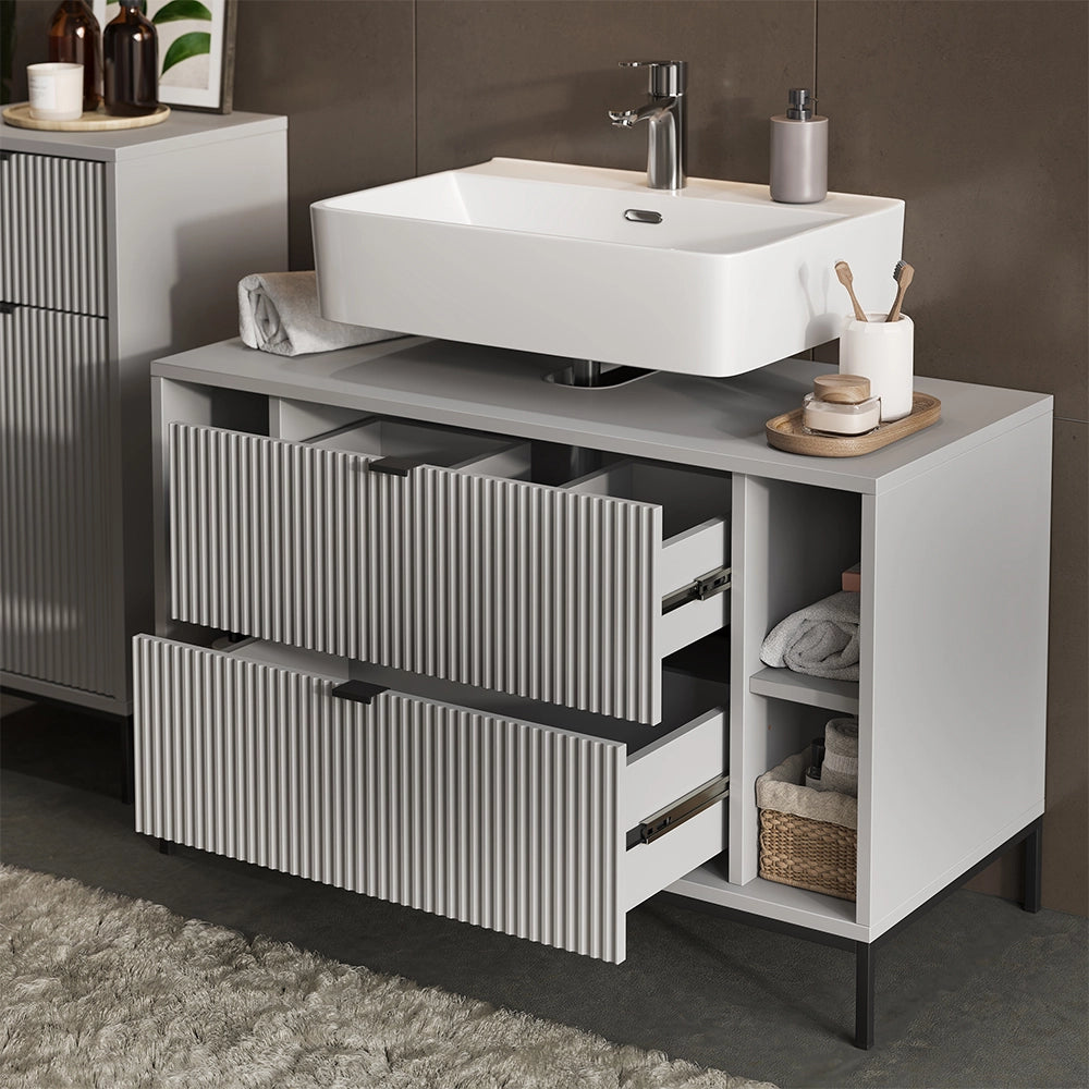 Vicco Set di mobili da bagno Grigio 4 parti