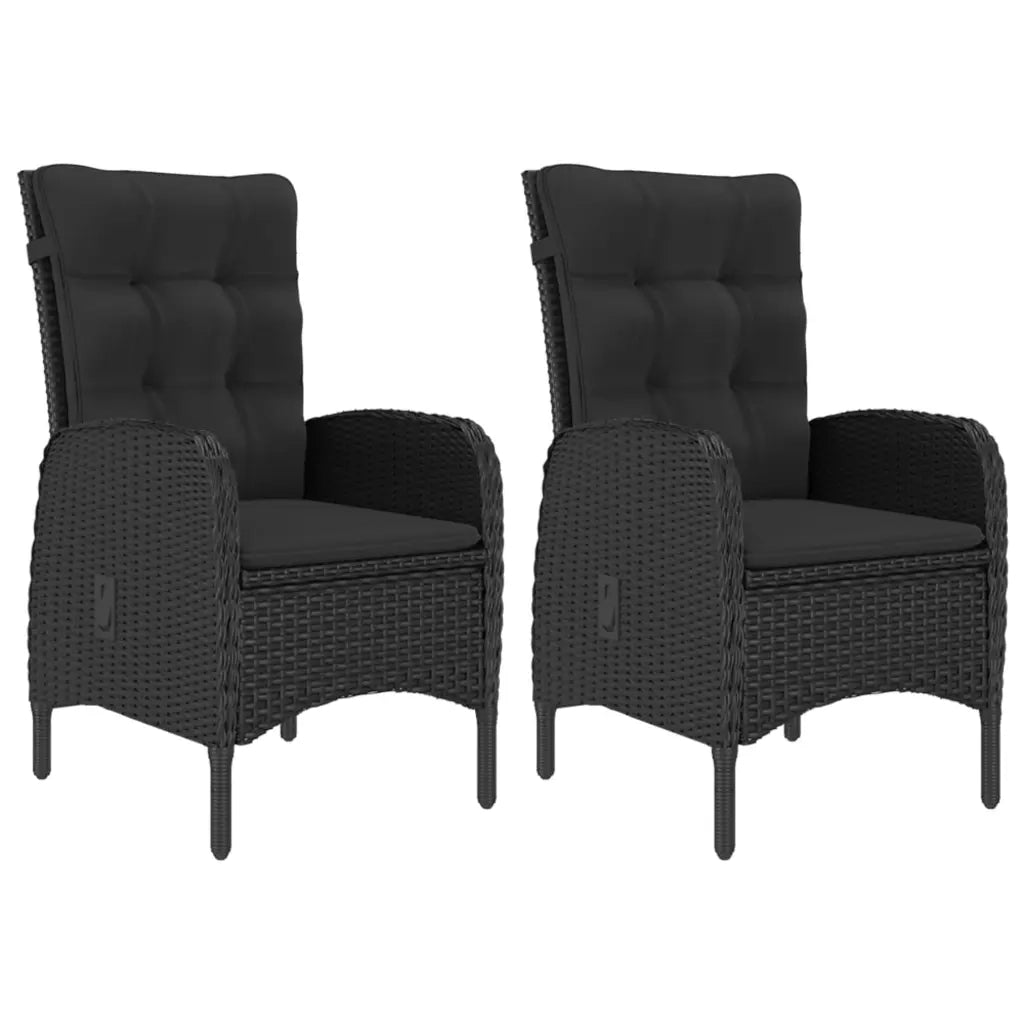 Set da Bistrot per Giardino 3 pz in Polyrattan e Vetro Nero 3058536