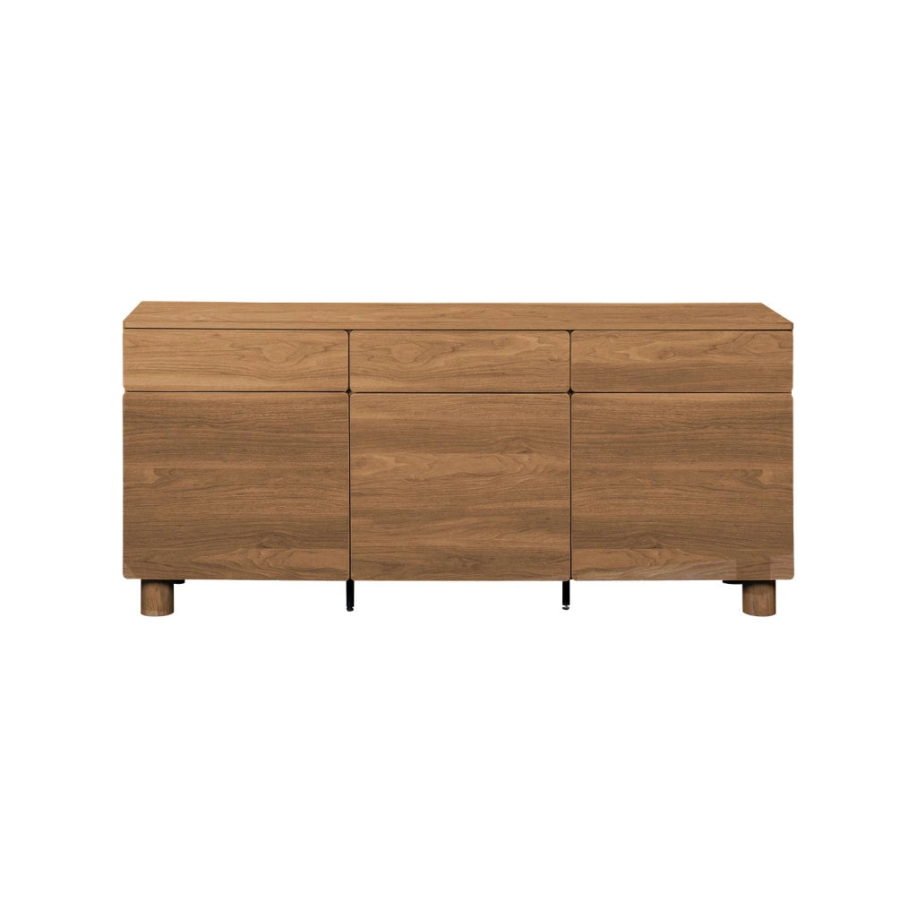 Credenza a 3 ante effetto legno, 3 cassetti , legno di nocciolo