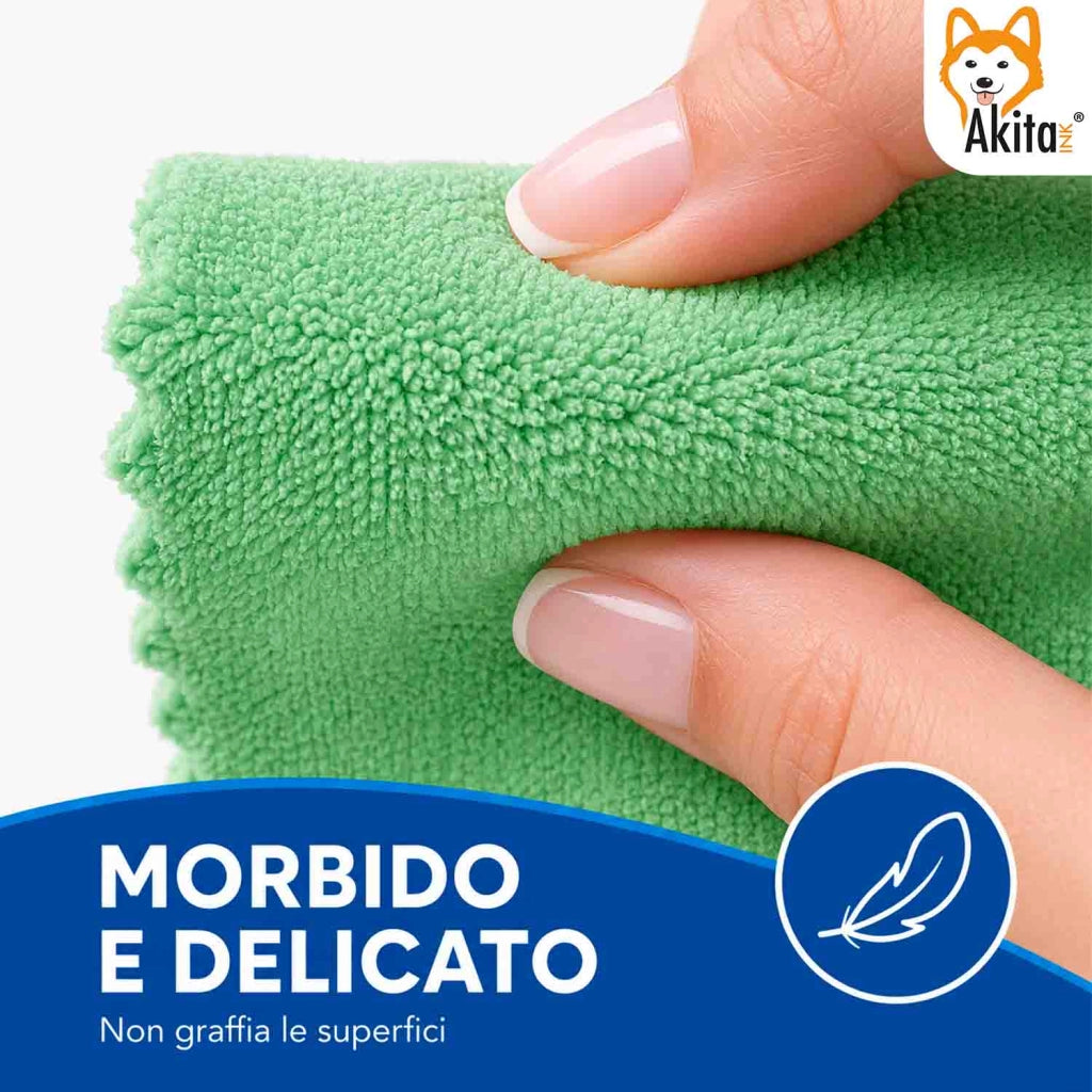 Akitaink 3 Panni Pavimenti Microfibra Morbido Incanto 50x70 cm