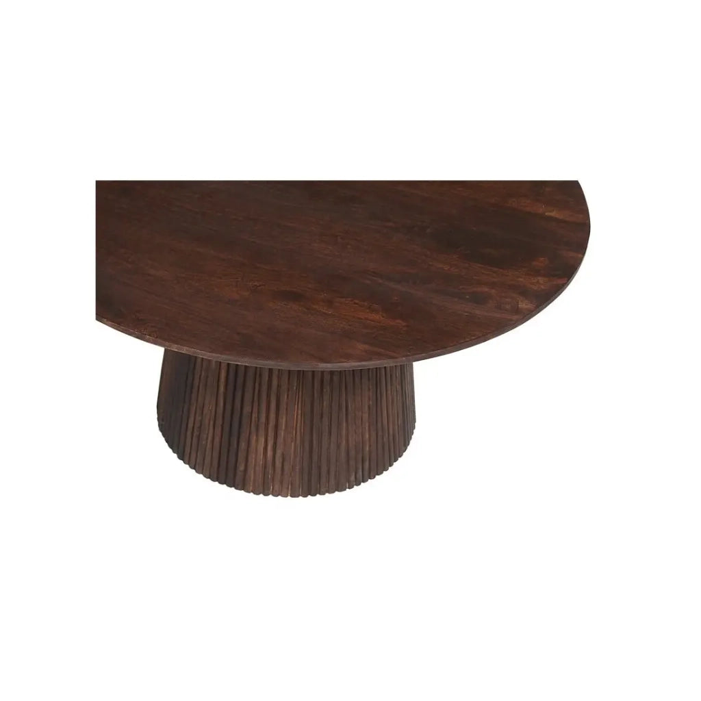 Tavolino basso rotondo MITCHEL – Legno esotico di mango marrone diametro 80 cm