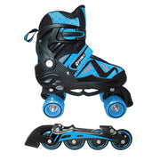 PATTINI `DOUBLE` 35-38 IN LINEA E 4 RUOTE, portata 100kg, ABEC5