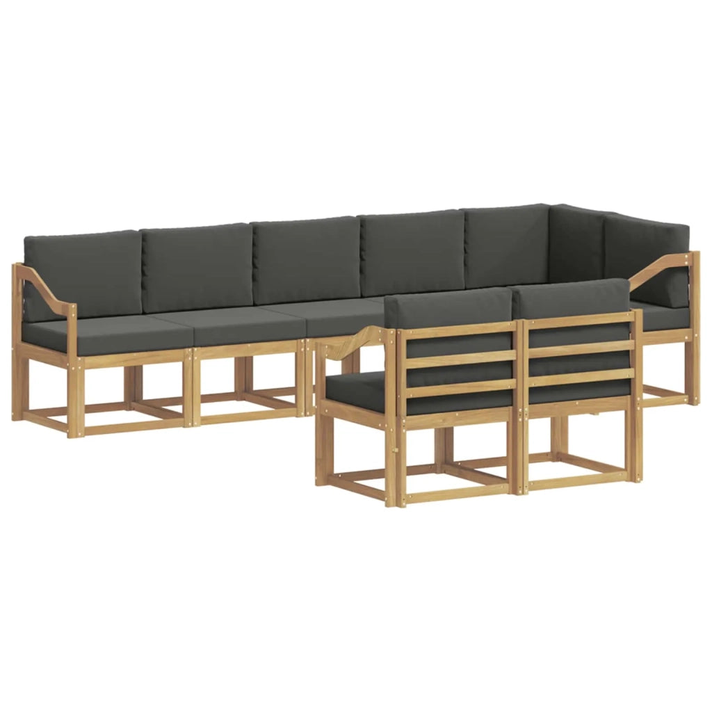 Set di divani da esterno 8 pz Bianco e Antracite Poliestere 3387821