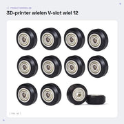 Ruote per stampante 3D 12 pezzi - Ruote V-slot - Ruote in POM - Ruote a cerchione - Compatibili con Ender 3 - Materiale resistente