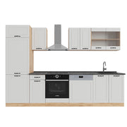 Vicco Cucina componibile Casa di campagna bianca/quercia dorata 300 cm senza piano di lavoro