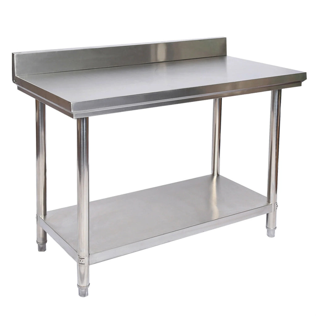 Tavolo da lavoro in acciaio inox con bordo di protezione 100 x 60 cm 16_0002501