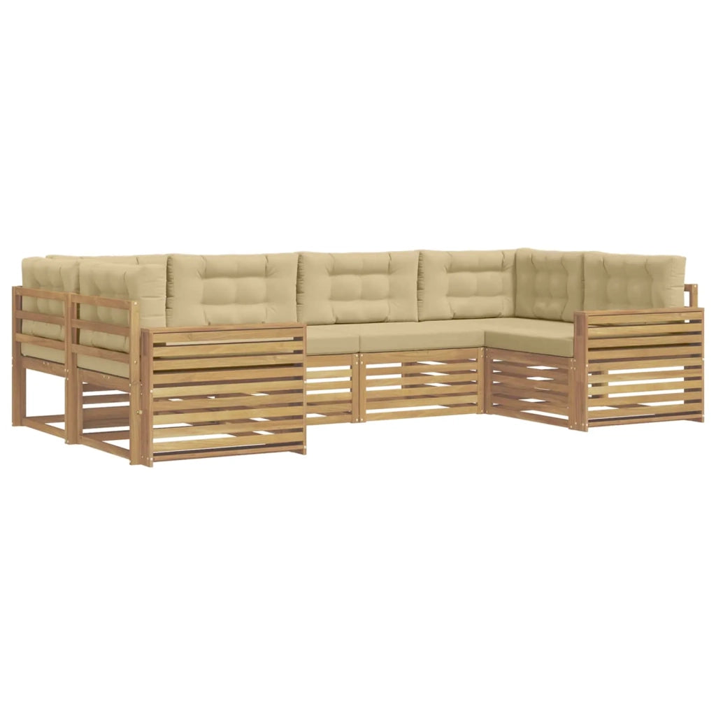 Set di divani da esterno 6 pz Bianco e Beige 3391053