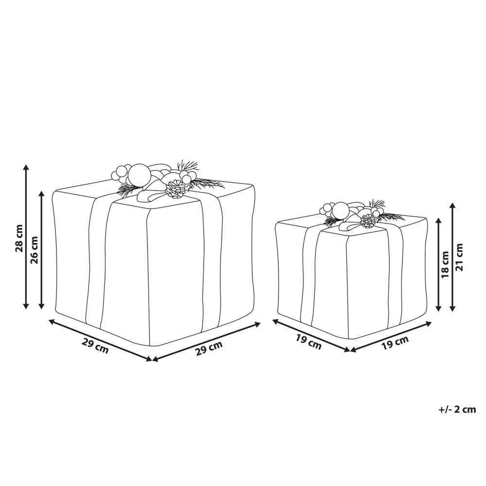 Scatole regalo decorative Set di decorazioni natalizie in legno argento di 2 quadrati di varie dimensioni Design rustico