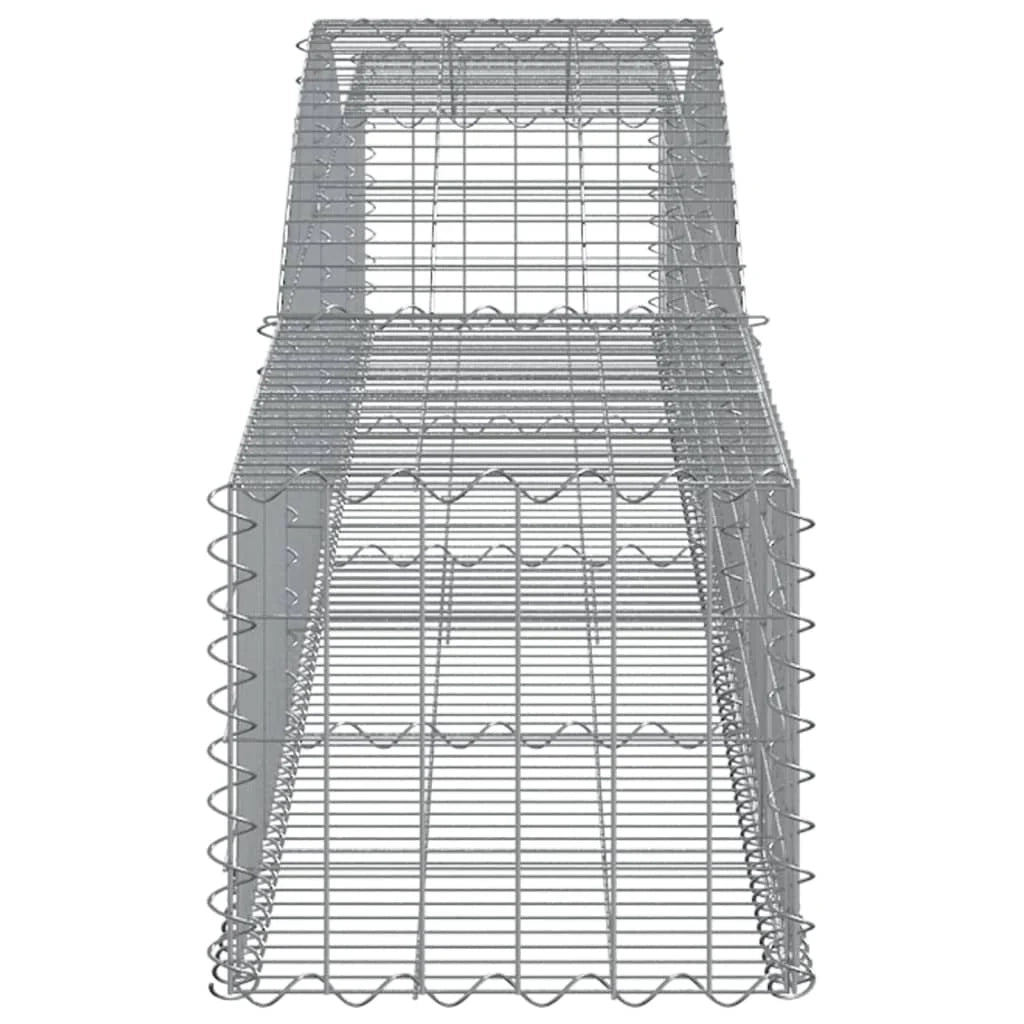 Set di 4 gabbioni ad arco per recinzione gabbia o muro di contenimento 400 x 50 x 40/60 cm ferro zincato argento 02_0041505