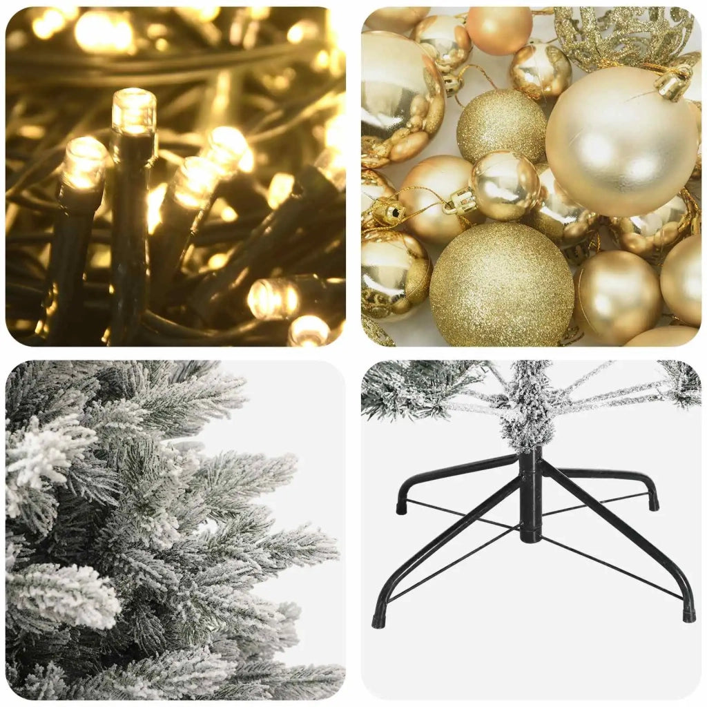 Albero di Natale artificiale con palline 150 cm 150 LED 3465658