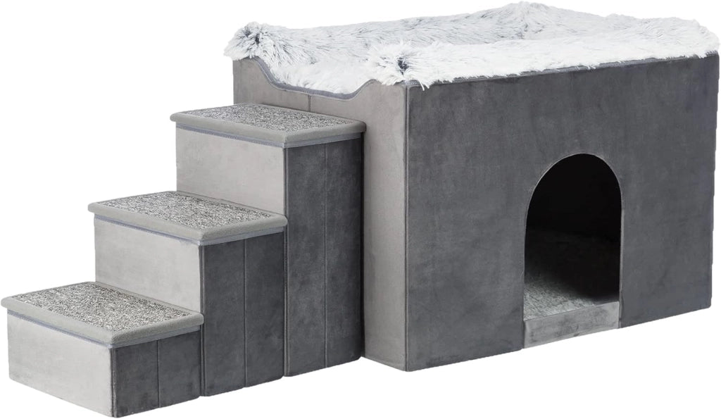 Cuccia per cani con scale, grigio (38039)