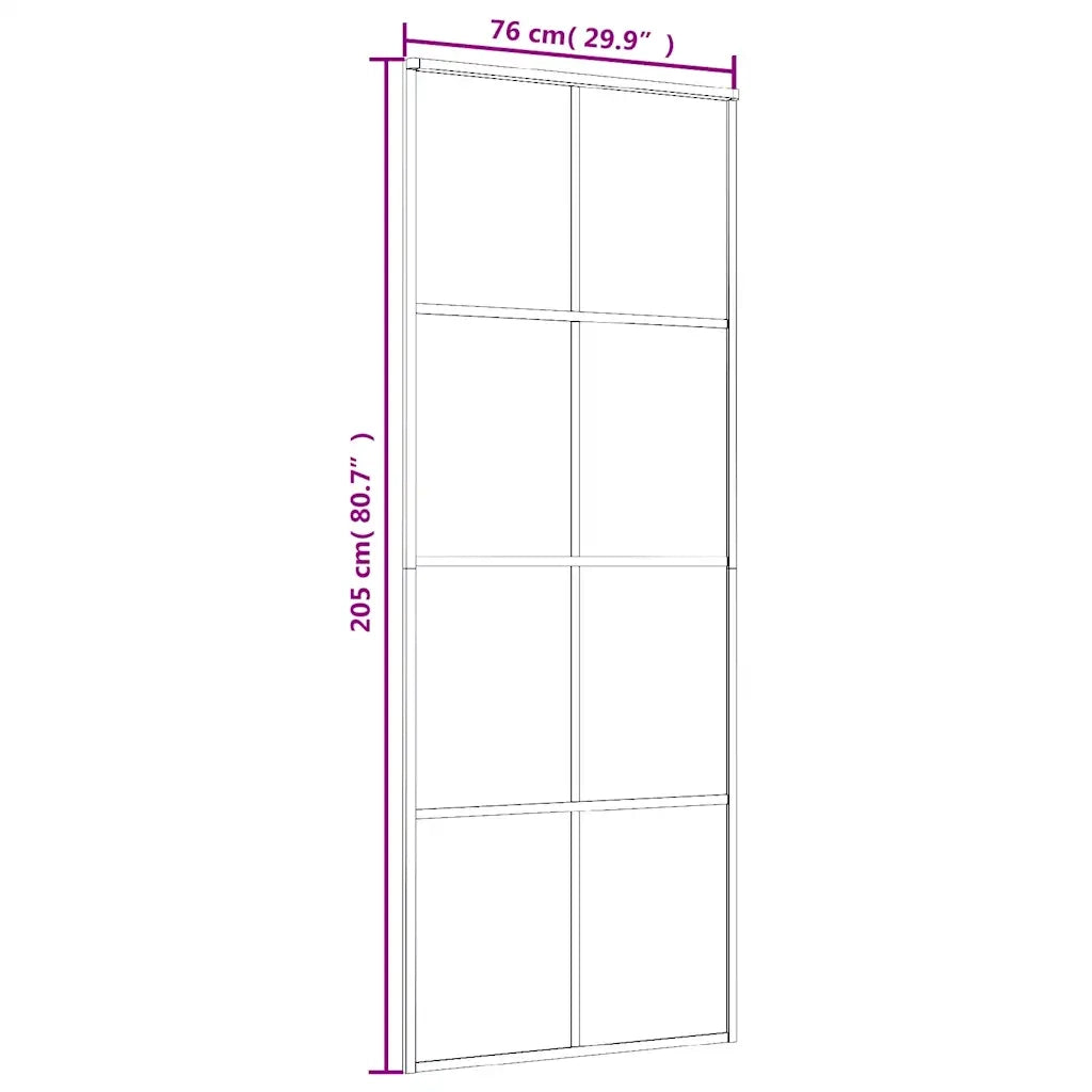 Porta Scorrevole in Vetro ESG e Alluminio 76x205 cm Bianca 151668