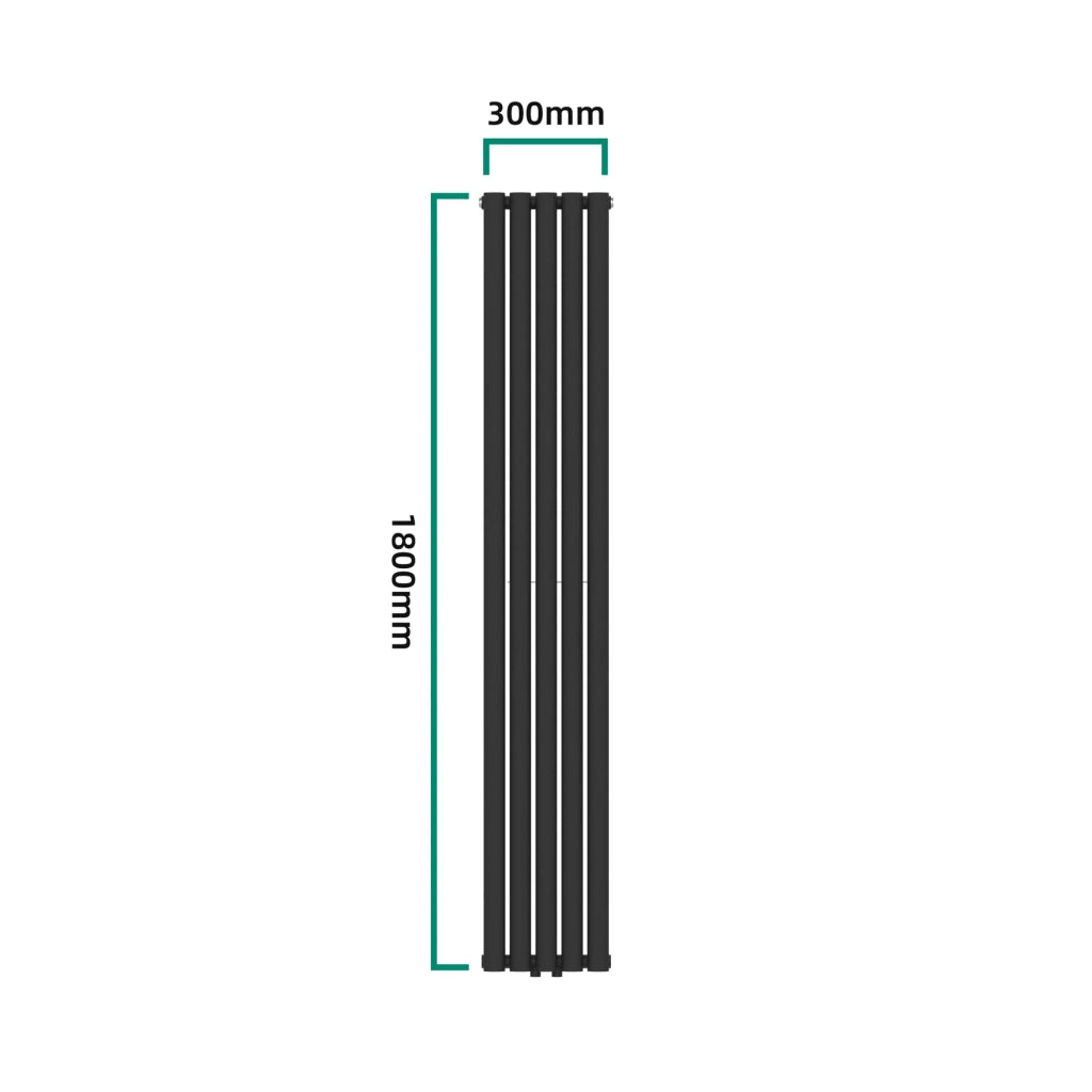 Radiatore a doppio pannello 1122 watt acciaio 180 x 30 x 8 cm nero 03_0010476