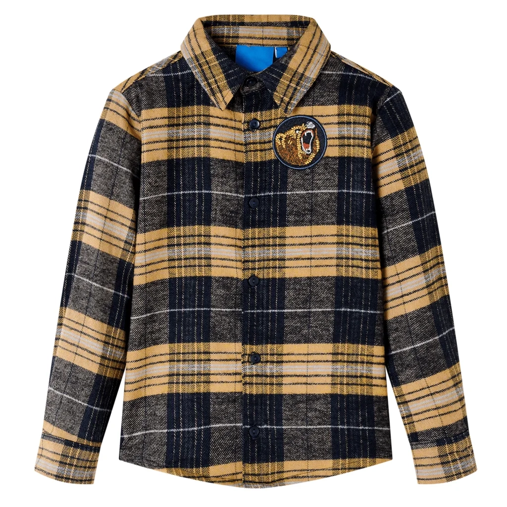Camicia a Quadri da Bambino Gialla e Nera 128cod mxl 132545