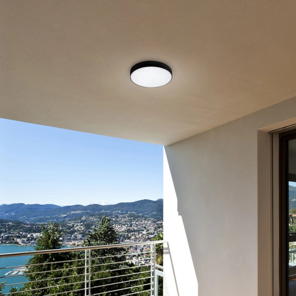 Plafoniera esterna tonda LED 18W CCT nera Rabalux Tartu