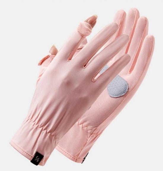 Manopole estive per uso all'aperto - 22 cm di lunghezza - 15 cm di polso - Protezione UV - Antiscivolo touchscreen, rapidamente assorbente - Smalto antitraslucido - Apertura per indice e pollice - UPF 50+ - Manopole da bicicletta con protezione solare