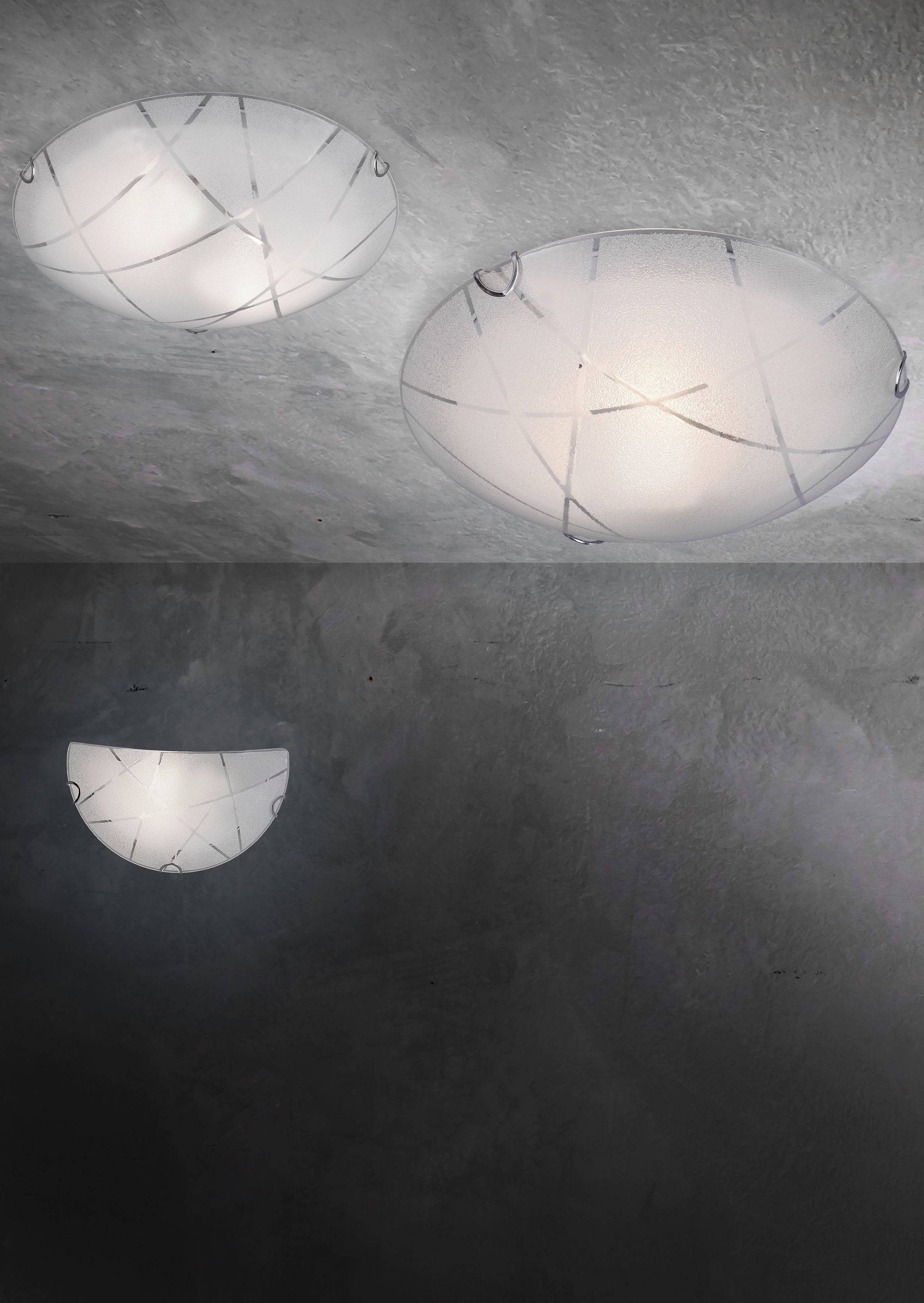 Plafoniera da Interno  E27 in Vetro Bianco