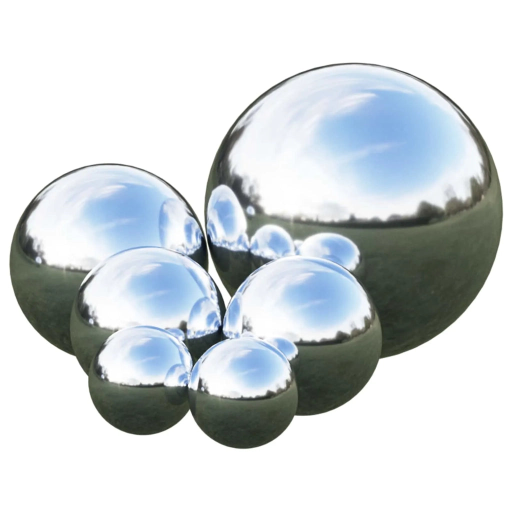 Palla a Specchio 6 pcs Ø 15 cm Argento Acciaio Inossidabile 201 42008431