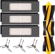 Pacco da 10 - Ricambi per spazzole aspiranti Adatto per aspirapolvere Ecovacs T5/N5/0ZM0950/0ZM0920 (1 spazzola principale, 3 filtri, 6 spazzole laterali)