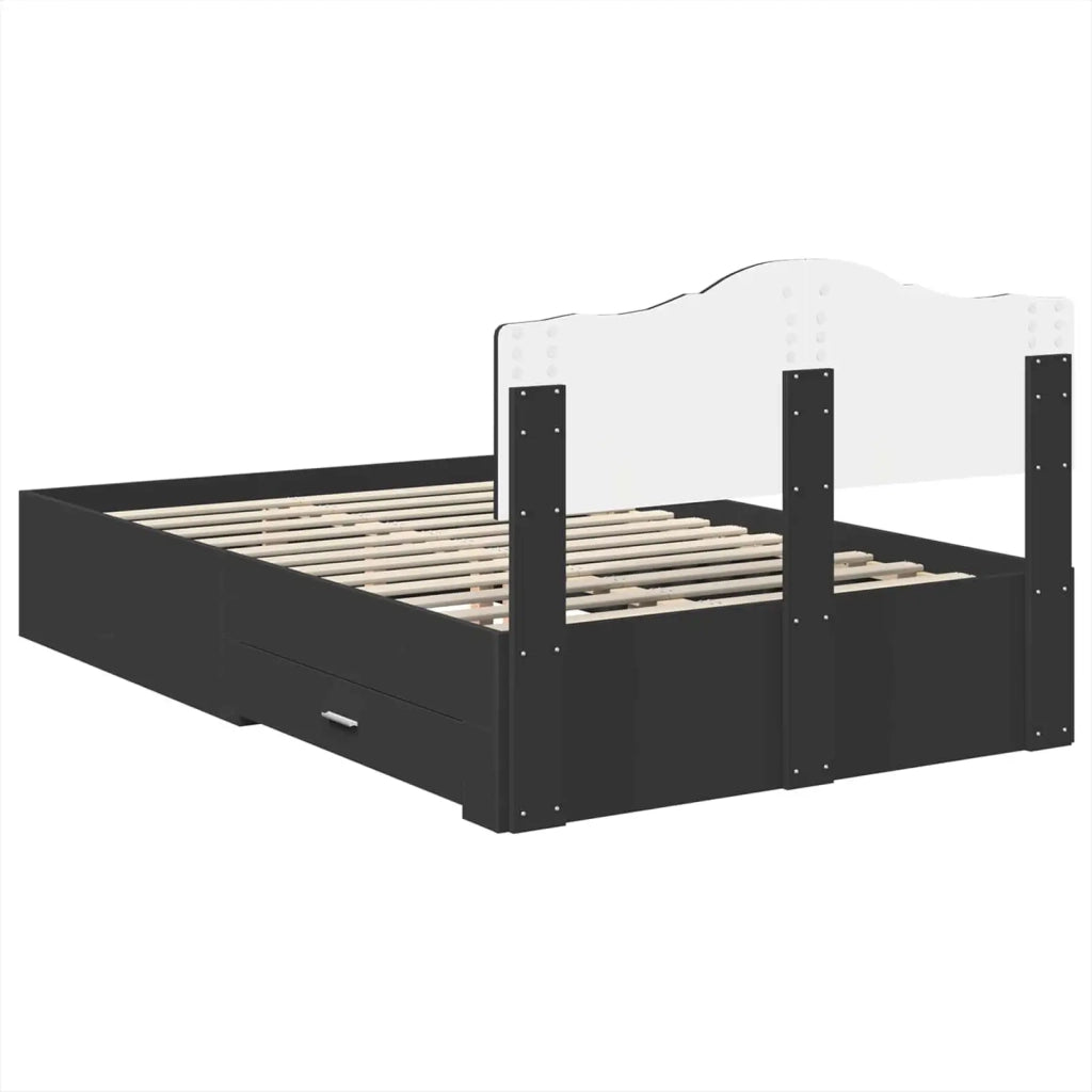 Struttura del letto Nero 135 x 190 cm Legno multistrato