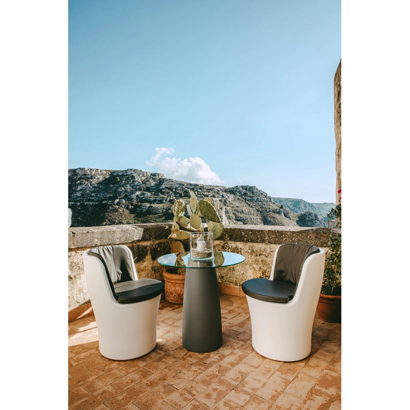 Cuscino in pelle grigio per poltrona COMFY MOON accessorio seduta design - Monacis