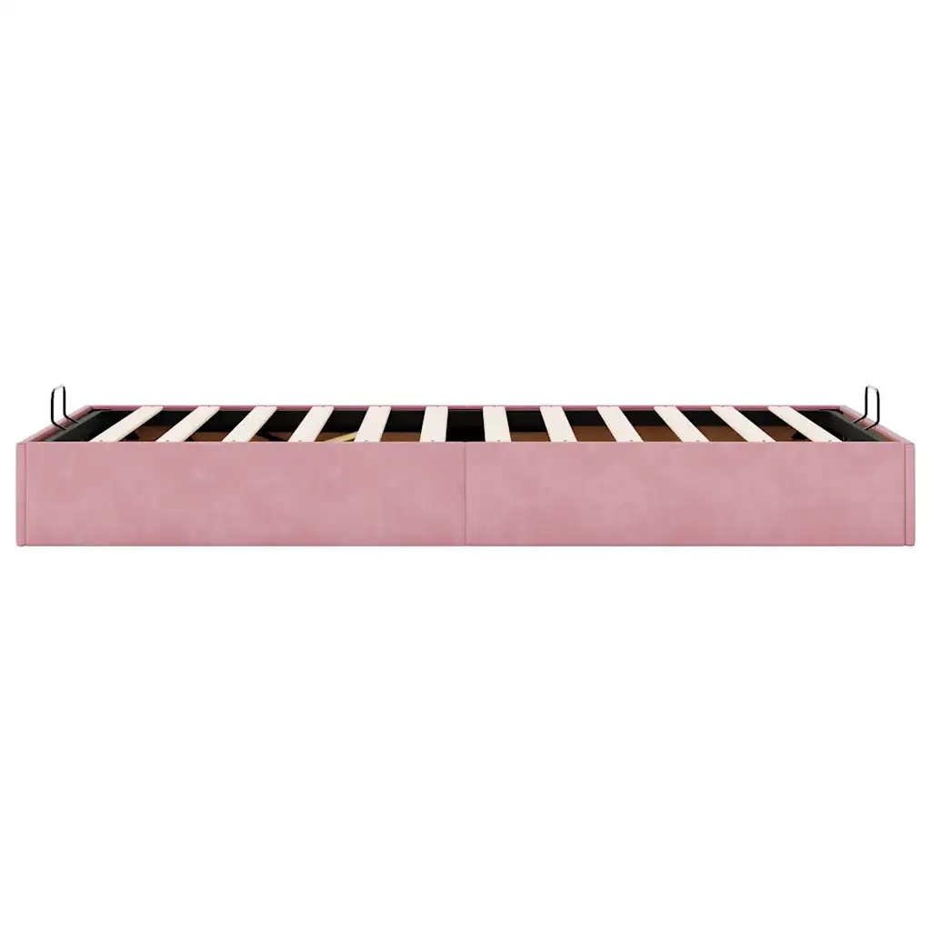 Struttura Letto Pouf Senza Materasso Rosa 90x200 cm Velluto 3310942
