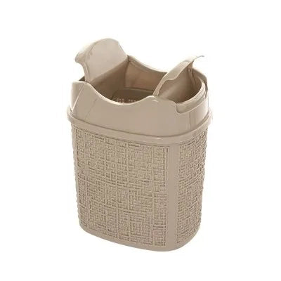 Cestino spazzatura in plastica tortora con doppio coperchio basculante 5 lt