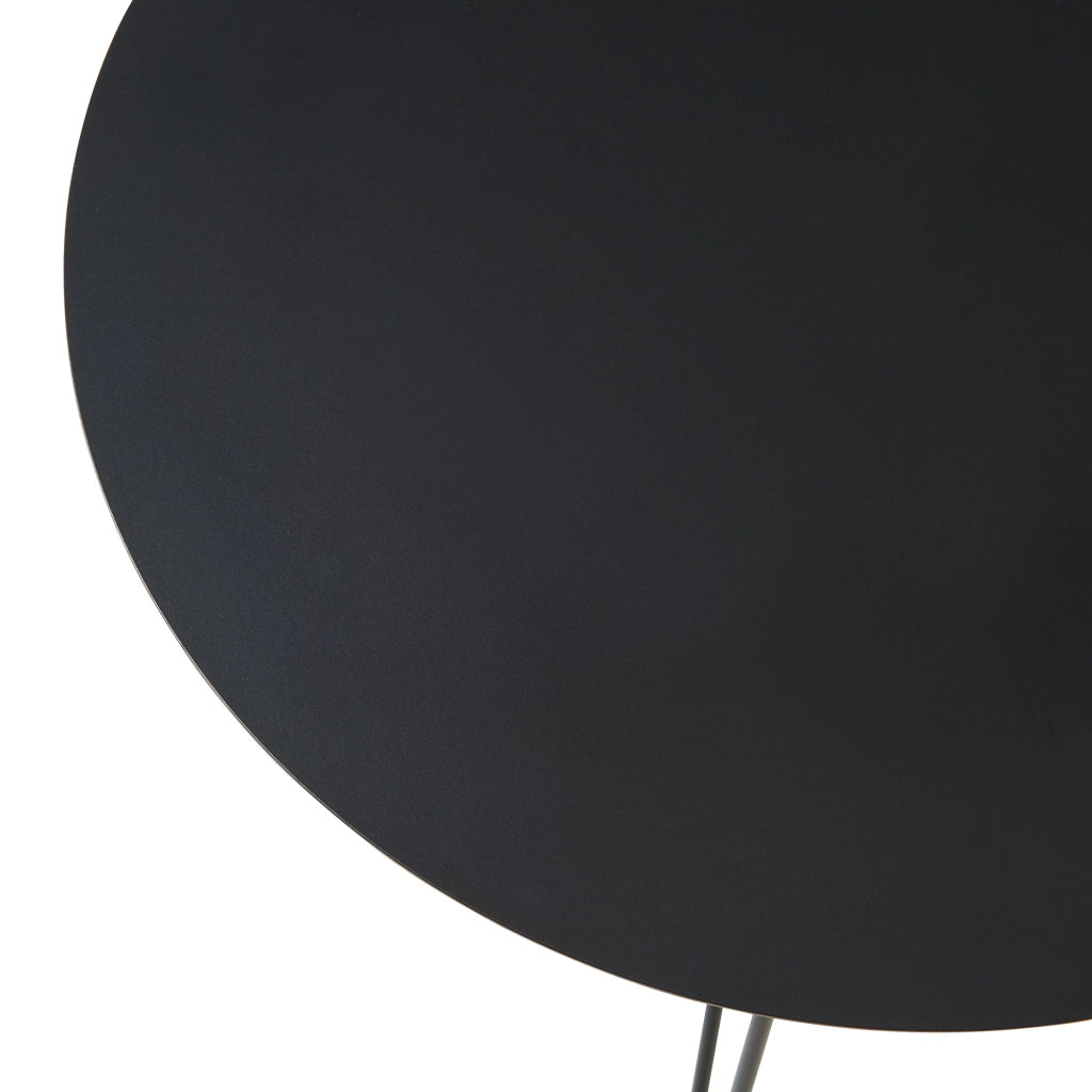 Tavolino Nopimi con Piano Rotondo e Gambe a Forcina 45 x Ø43 cm - Nero Opaco [en.casa]