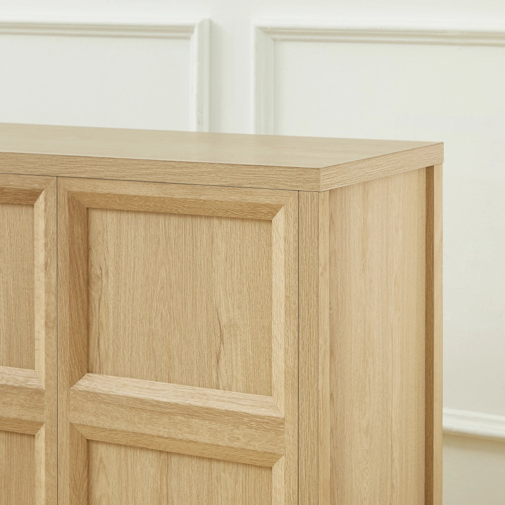 Credenza con 2 vani e apertura Tip-On; per soggiorno; in MDF; 160x40x80 cm; rovere
