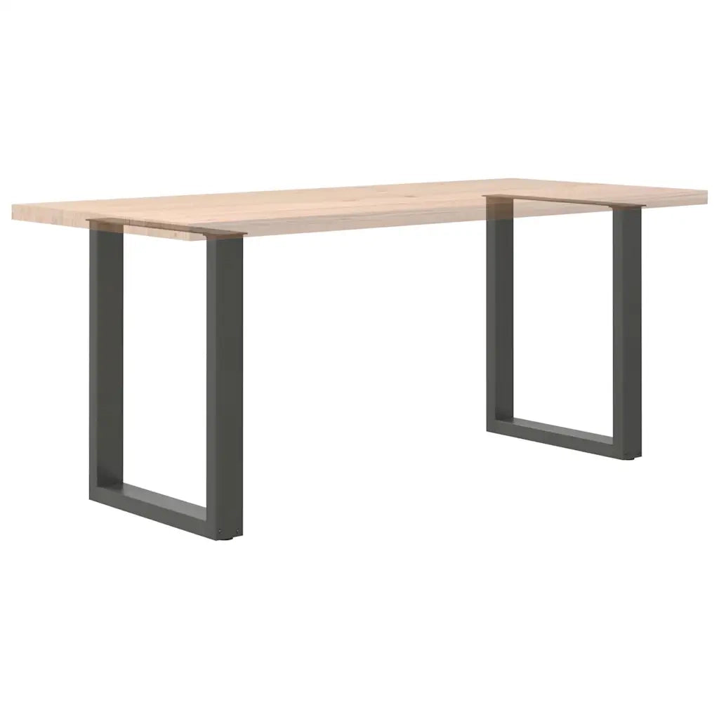 Gambe per tavolo da pranzo a forma di U 2 pz Antracite 70x(72-73) cm Acciaio