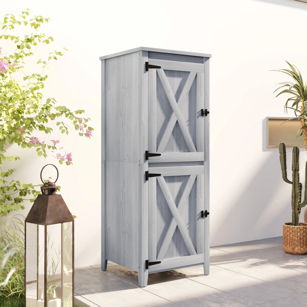 Casetta da giardino in legno per attrezzi ¨C zephmum ¨C grigio chiaro