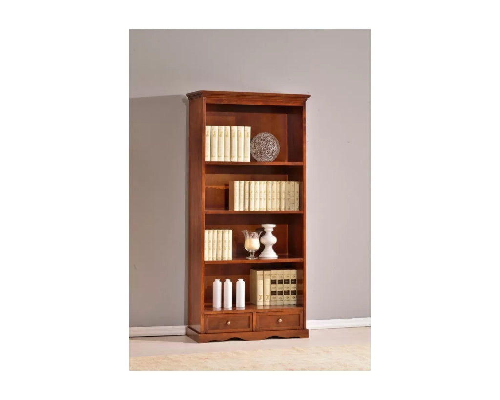 Libreria legno tinta noce arte povera 88x38x188 - Mobili 2G