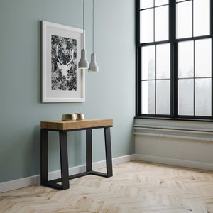 Consolle Allungabile 90-288x40x77 cm in Nobilitato Marrone