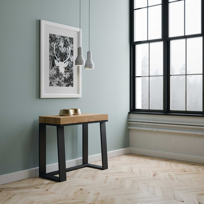 Consolle Allungabile 90-288x40x77 cm in Nobilitato Marrone