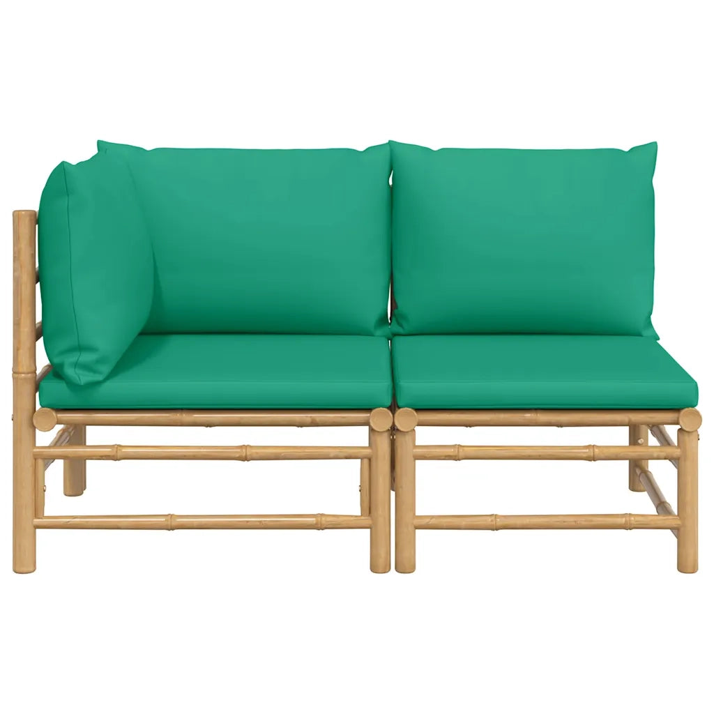 Salotto da Giardino-Set Salotto da Giardino 2pz con Cuscini Verdi Bamb¨´ 641620