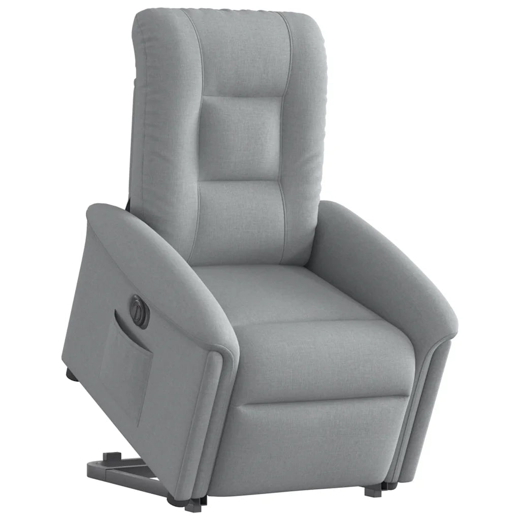 Poltrona Reclinante Alzapersona Elettrica Grigio Chiaro Tessuto 3303274