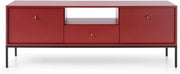 MOBILE TV PORTA TV CASSETTIERA ROSSO PIEDI NERI 153.5x56.2x39cm MONO