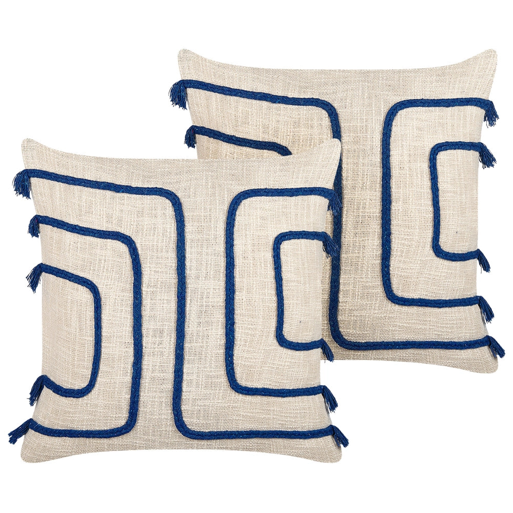 Cuscino decorativo blu navy 45 x 45 cm motivo astratto con imbottitura accessori decorativi soggiorno camera da letto