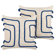 Cuscino decorativo blu navy 45 x 45 cm motivo astratto con imbottitura accessori decorativi soggiorno camera da letto