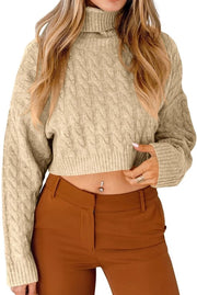 Maglione per donne - Cappuccio a cappuccio - Lungo - Collo a rullo - Tessuto a trama regolare - Materiale ultra morbido