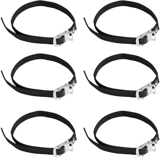 Cinture pedali 6 pezzi - Cinture pedali per bicicletta regolabili - Resistenti allo sfregamento e corrosione - Buona presa - Portatile e ripiegabile - Adatti per diverse biciclette - Cinture pedali per bicicletta