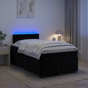 Letto con Box Spring, Materasso e LED Nero 120 x 200 cm Velluto 3452158