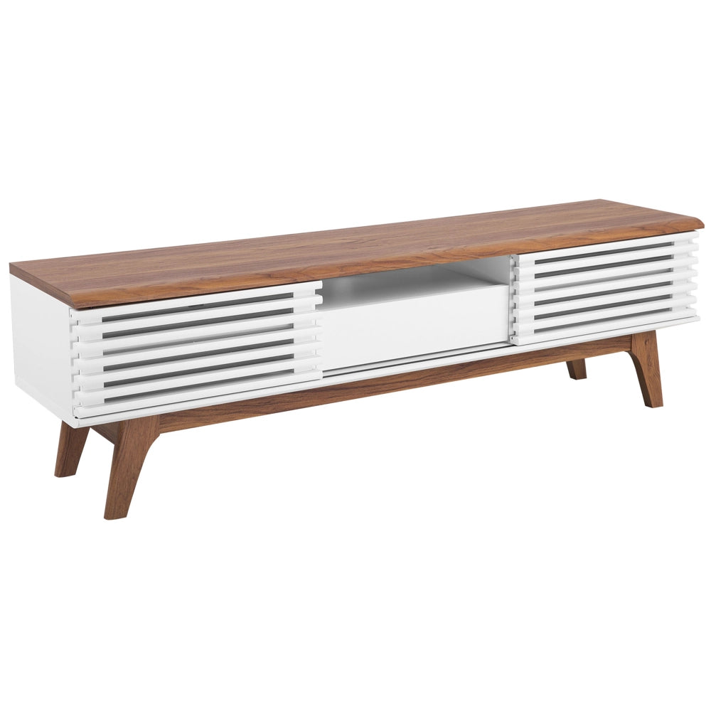 Porta TV Legno scuro Bianco TV Fino a 67ʺ Consigliato 5 Ripiani Cassetto Moderno