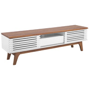 Porta TV Legno scuro Bianco TV Fino a 67ʺ Consigliato 5 Ripiani Cassetto Moderno