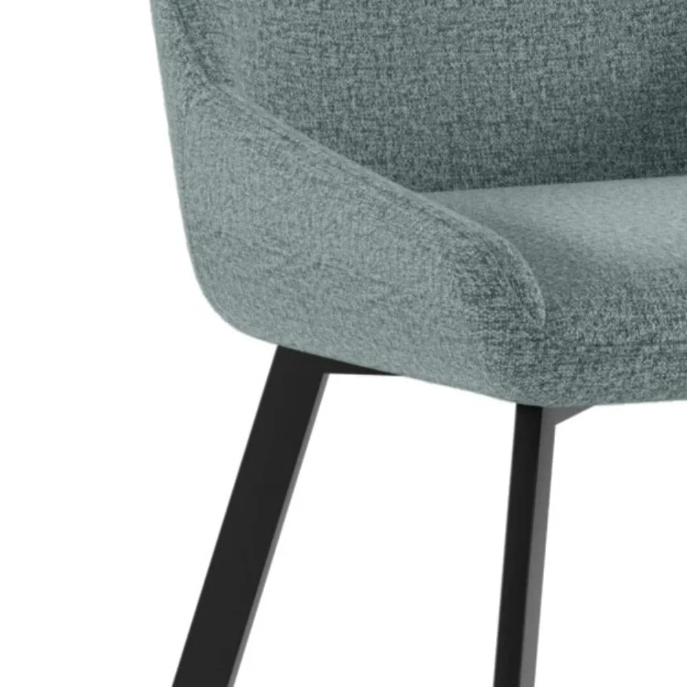 Set di 4 sedie da pranzo imbottite in microfibra acquamarina Artemis con struttura in metallo facili da pulire | Duzzle