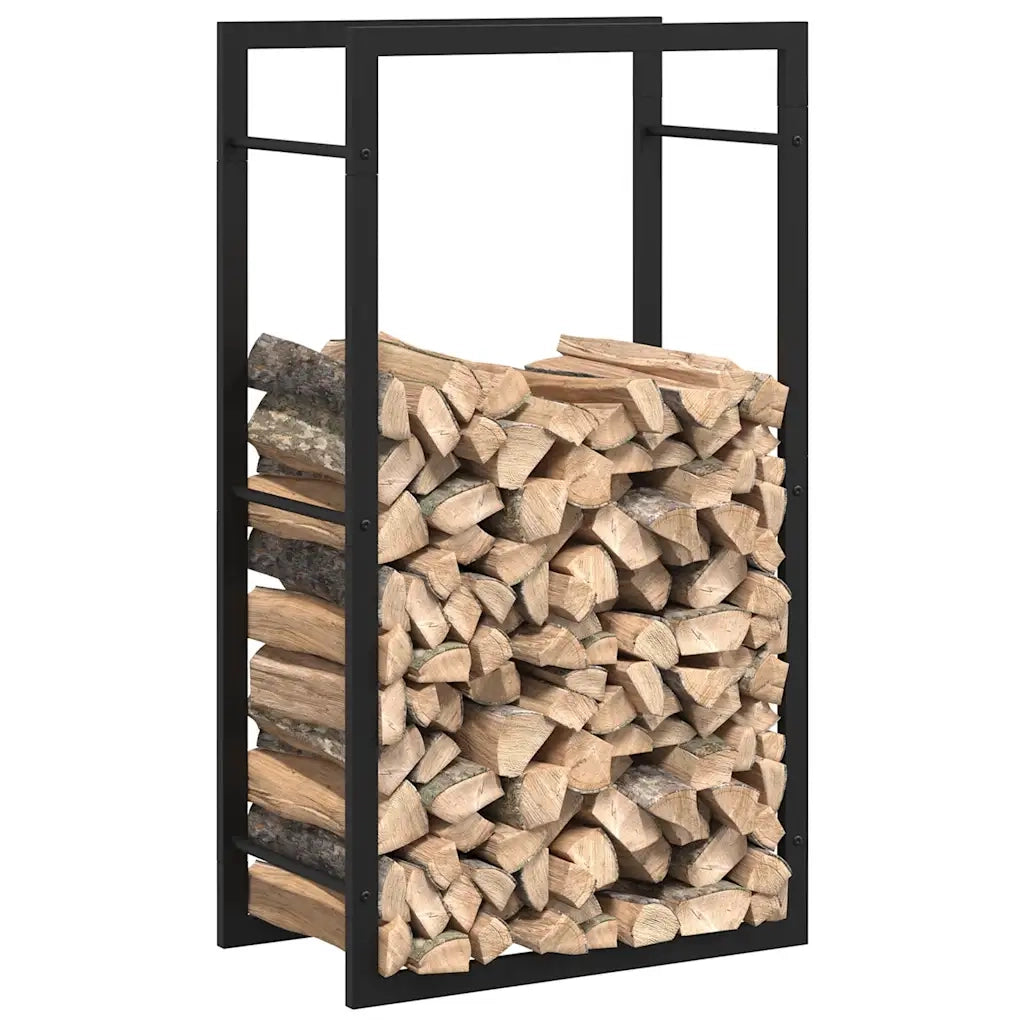 Portalegna Nero Opaco 50x28x94 cm Acciaio 350305