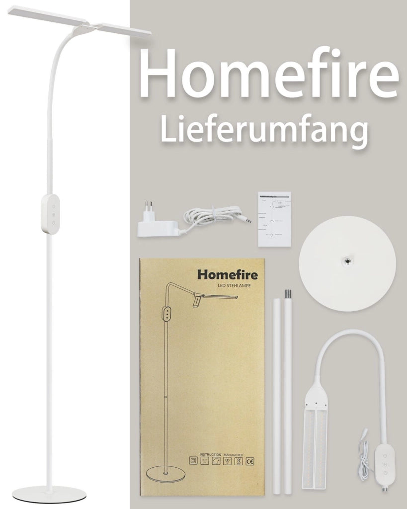 ZMH Lampada da terra a LED dimmerabile luce di lettura a LED da 9W timer memoria tocco regolabile