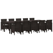 Set da Pranzo per Giardino 11 pcs Marrone e grigio chiaro 3378759